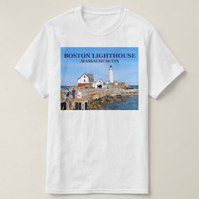 Boston Lighthouse, Massachusetts T - Shirt (Design vorne)