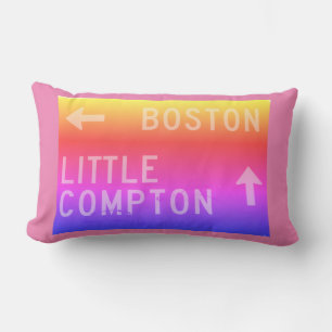 Boston, Little Compton, RI Regenbogen-Schild Lendenkissen