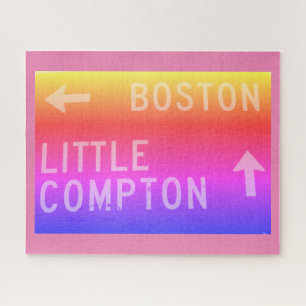Boston, Little Compton, RI-Regenbogenzeichen Puzzle