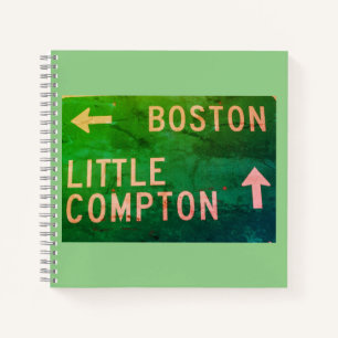 Boston, Little Compton, RI Schild Notizbuch