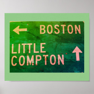 Boston, Little Compton, RI-Zeichen-Plakat Poster