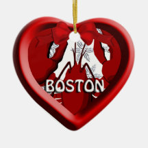 Boston Lobster Heart Christmas Ornament