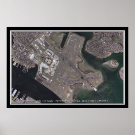 Boston Logan Intl Airport Satellite Karte Poster