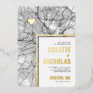 Boston Love Locator   Stadtplan-Thema Folieneinladung