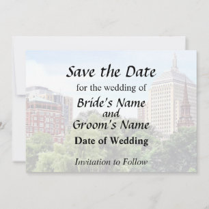 Boston MA - Ausblick vom Boston Public Garden Save The Date