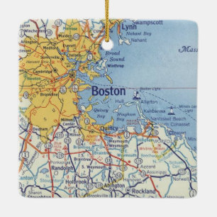 Boston MA Classic Karte Keramikornament
