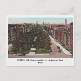 Boston MA, Commonwealth Ave. Ansicht einer alten P Postkarte
