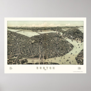 Boston, MA Panoramic Karte - 1899 Poster