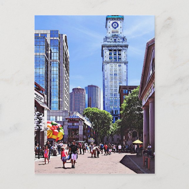 Boston MA - Quincy Market Postkarte (Vorderseite)