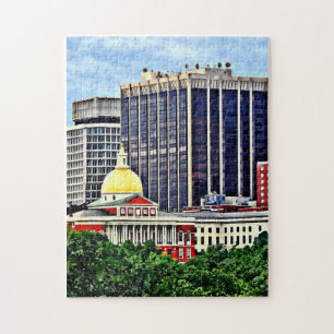 Boston MA - Skyline mit Massachusetts State House Puzzle