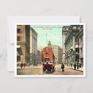 Boston MA State Street Vintage 1910er Jahre Postkarte
