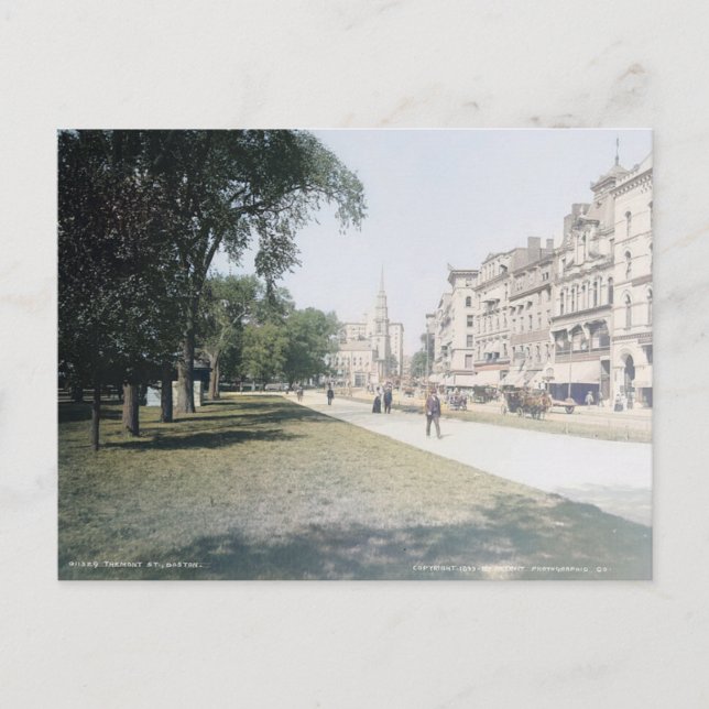 Boston MA, Tremont Street, View, c1900 Vintag Postkarte (Vorderseite)