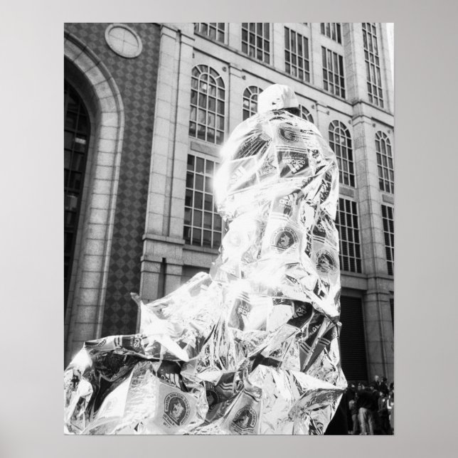 Boston, MA USA, Runner in Foil Boston Marathon Poster (Vorne)