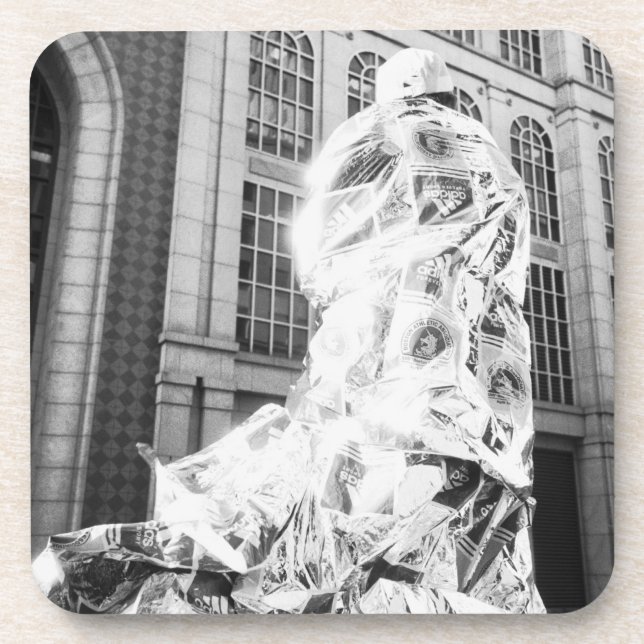 Boston, MA USA, Runner in Foil Boston Marathon Untersetzer (Vorderseite)