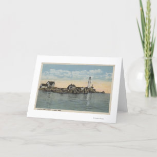 Boston, MABoston Leuchtturm an Boston-Hafen Karte