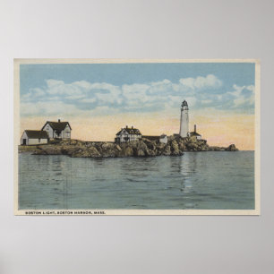 Boston, MABoston Lighthouse im Boston Harbour Poster
