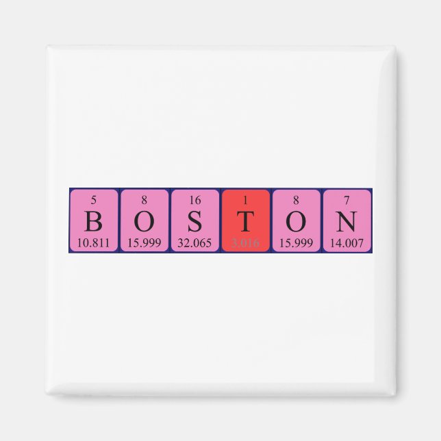 Boston-Magnet für periodische Tabellen Magnet (Vorne)