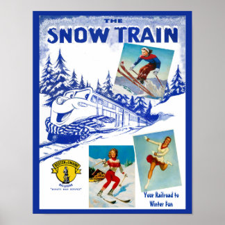 Boston & Maine Eisenbahn Schneefahrplaner Poster