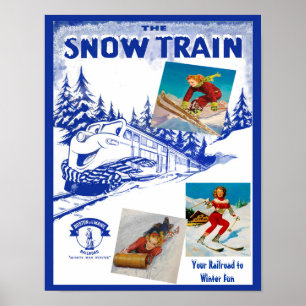 Boston & Maine Eisenbahn Schneefahrplaner Poster