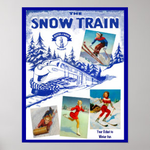 Boston & Maine Railroad Schnee-Zug Reiseplakat Poster