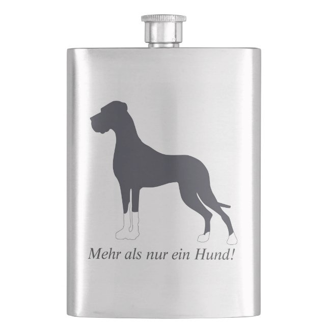 Boston Mantel Deutsche Dogge Flachmann (Vorderseite)