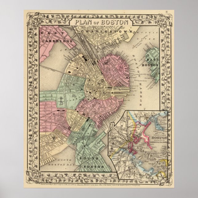 Boston Map by Mitchell Poster (Vorne)