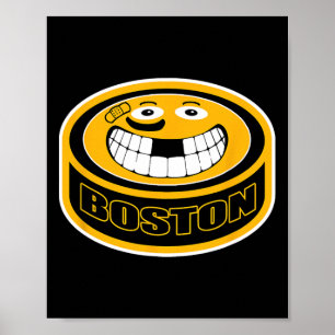 Boston Mass. Funny Kid Adult Puck Smile Face Gesch Poster