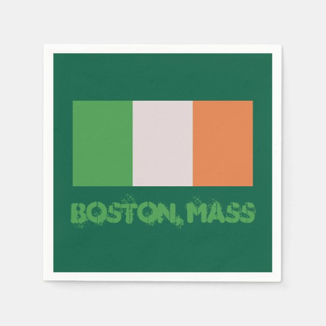 Boston, Mass Irischer Stolz, St. Patrick's Day Serviette (Vorderseite)
