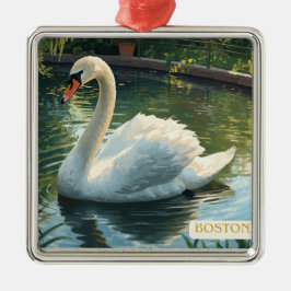 Boston, Mass. Public Garden Swan Ornament Aus Metall