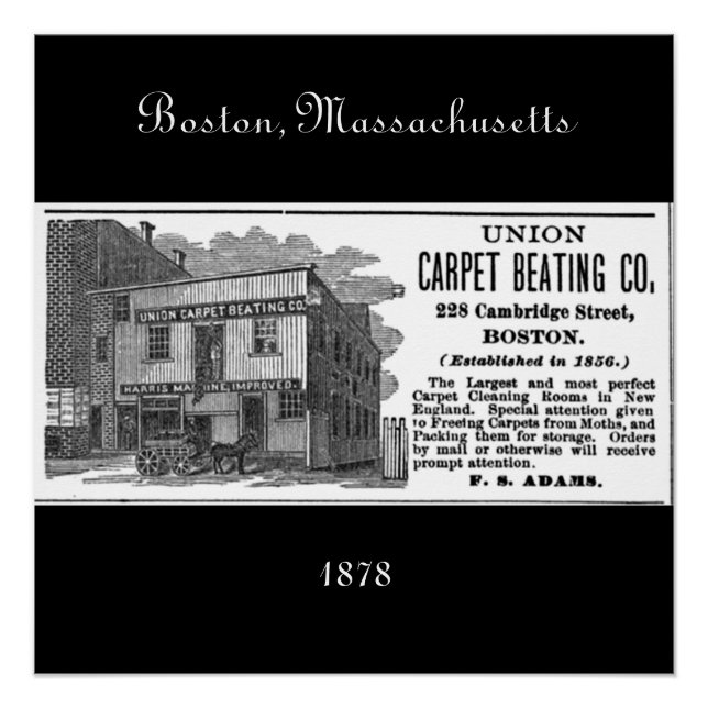 Boston, Massachusetts 1878 Poster (Vorderseite)