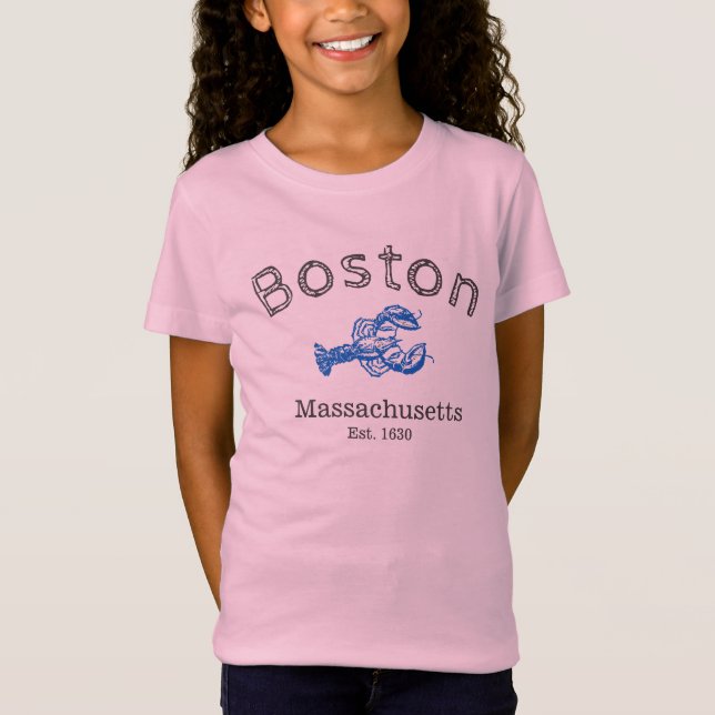 Boston Massachusetts Blue Lobster T - Shirt, Girl' T-Shirt (Vorderseite)