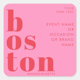 Boston Massachusetts Brand Marketing Quadratischer Aufkleber