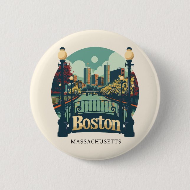 Boston Massachusetts Button (Vorderseite)