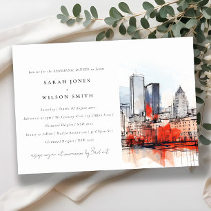 Boston Massachusetts City Scape Probe Dinner Einladung