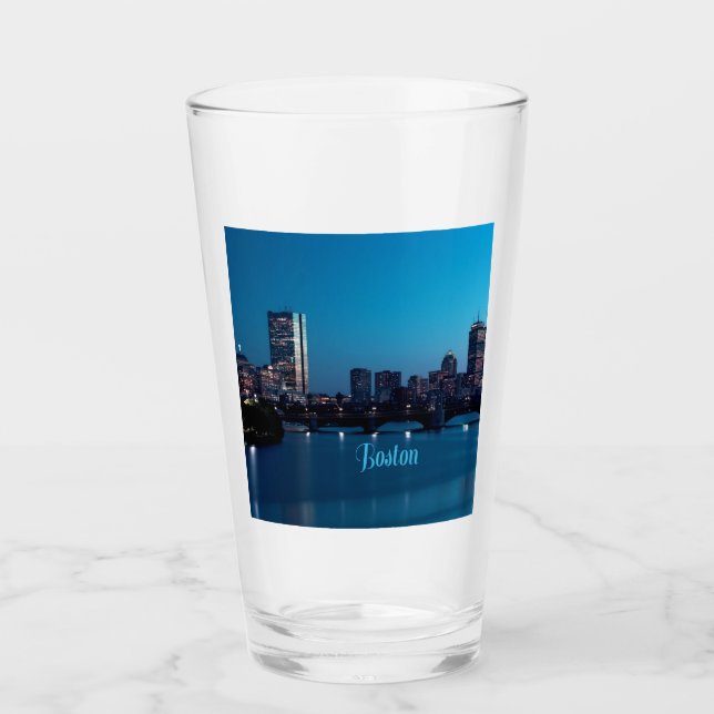 Boston Massachusetts City Skyline Glas (Vorderseite)