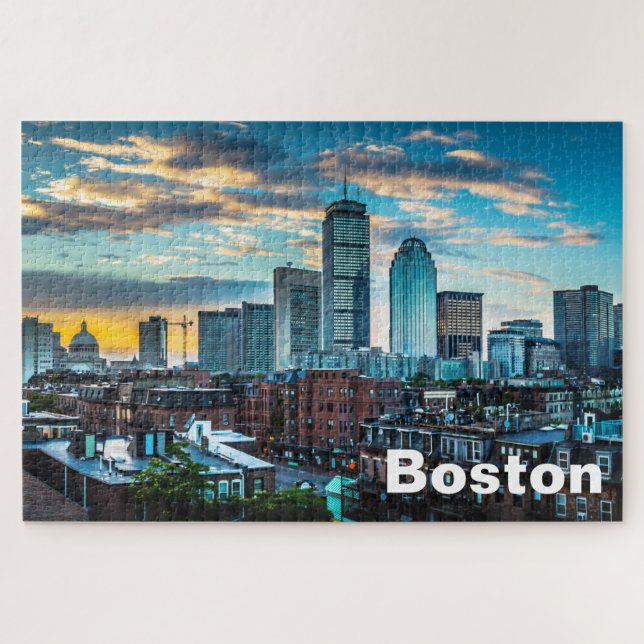 Boston Massachusetts City Skyline Jigsaw Puzzle (Horizontal)