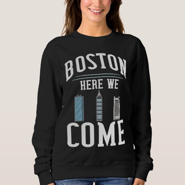Boston Massachusetts City Skyline Map Travel Sweatshirt (Vorderseite)