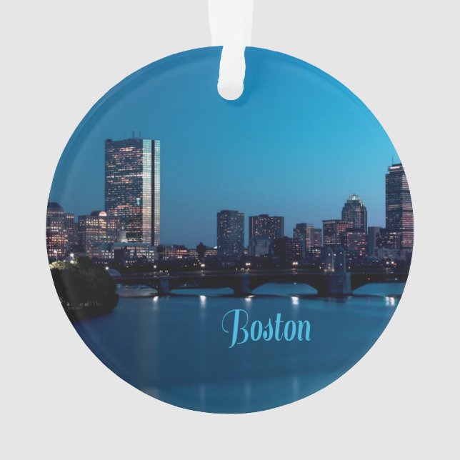 Boston Massachusetts City Skyline Ornament (Rückseite)