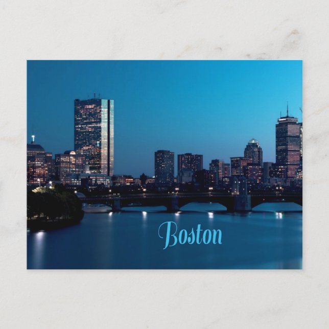 Boston Massachusetts City Skyline Postkarte (Vorderseite)