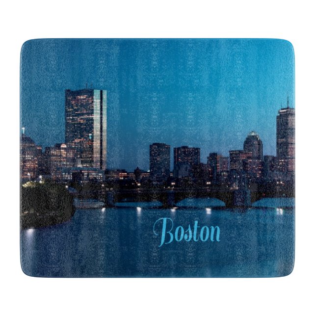 Boston Massachusetts City Skyline Schneidebrett (Vorderseite)
