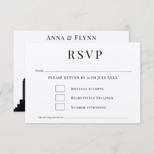 Boston Massachusetts City Skyline Wedding RSVP Inv Einladung