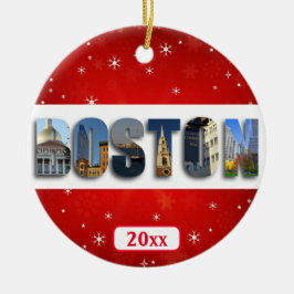 Boston Massachusetts City Travel Fotos Weihnachten Keramik Ornament