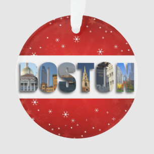 Boston Massachusetts City Travel Fotos Weihnachten Ornament