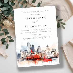 Boston Massachusetts Cityscape Hochzeitstag Einladung