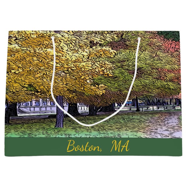 Boston, Massachusetts Fall Foliage Große Geschenktüte (Vorderseite)