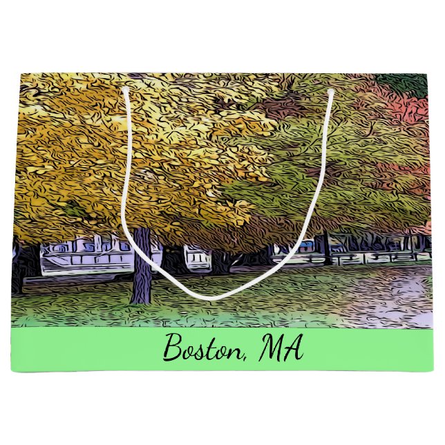 Boston, Massachusetts Fall Foliage Große Geschenktüte (Vorderseite)