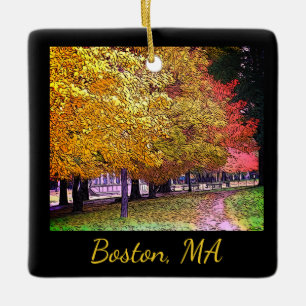 Boston, Massachusetts Fall Foliage Keramikornament