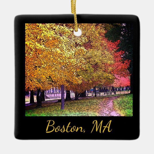 Boston, Massachusetts Fall Foliage Keramikornament (Vorderseite)