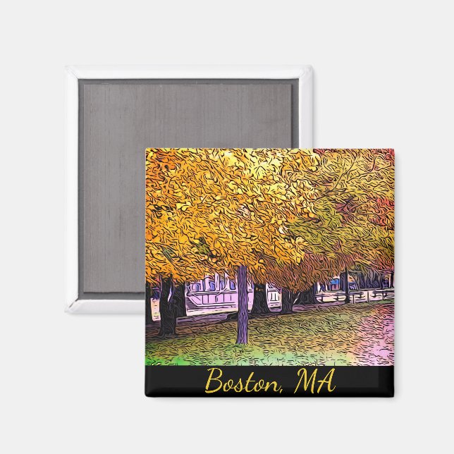 Boston, Massachusetts Fall Foliage Magnet (Vorderseite/Rückseite)