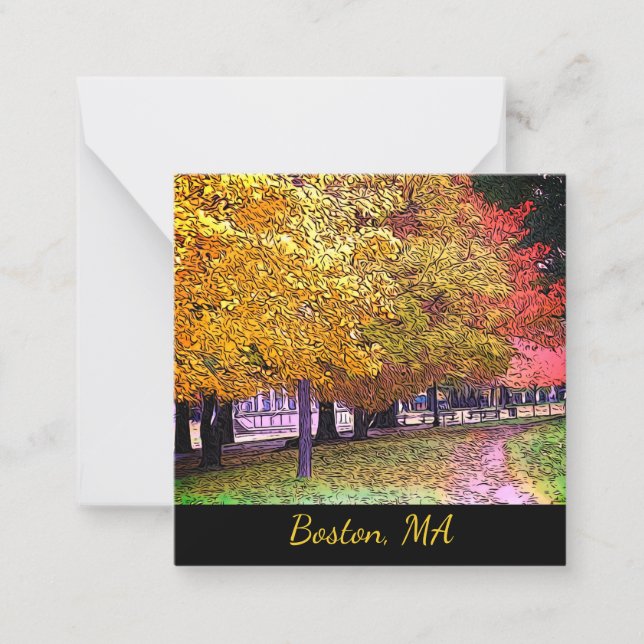 Boston, Massachusetts Fall Foliage Mitteilungskarte (Vorderseite)